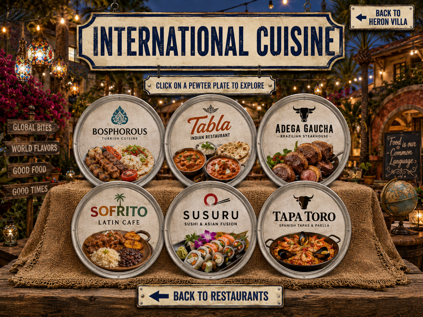 International Flavours featuring Turkish, Indian, Brazilian, Latin, Asian and Spanish restaurants